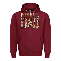 Burgundy no background american football dad Zipper Hoodie - Jasminsmagicworld