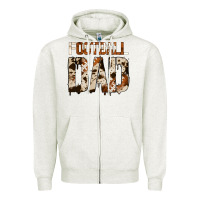 Oatmeal Heather no background american football dad Zipper Hoodie - Jasminsmagicworld