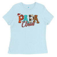 Baby Blue Papa Claus Ladies Tee - CowhideDigitalArt