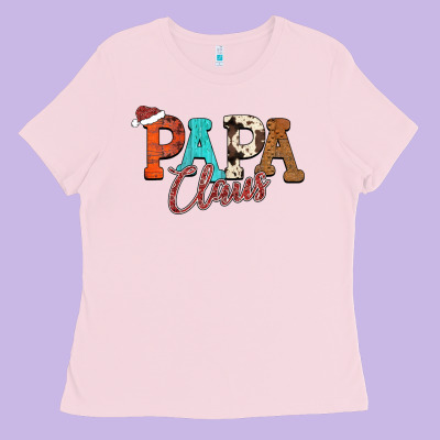 Papa Claus Ladies Tee Designed By Cowhidedigitalart