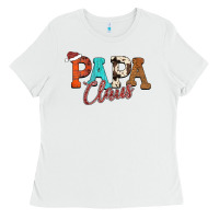 White Papa Claus Ladies Tee - CowhideDigitalArt