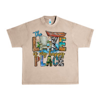 French Oak the lakes my happy place Urban Heavy Tee - CowhideDigitalArt