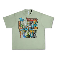 Oil Green the lakes my happy place Urban Heavy Tee - CowhideDigitalArt