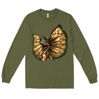 Army Green dilophosaurus face Long Sleeve Tee - LillyAllenDesigns