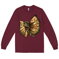 Burgundy dilophosaurus face Long Sleeve Tee - LillyAllenDesigns