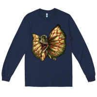 Navy dilophosaurus face Long Sleeve Tee - LillyAllenDesigns