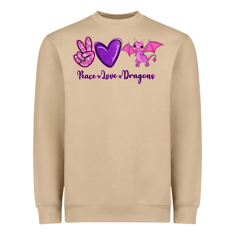 Peace Love Dragons Heavyweight Sweatshirt by RanaPortraitStore | Teevron