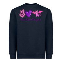 Navy Peace Love Dragons Heavyweight Sweatshirt - RanaPortraitStore