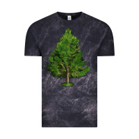 Cloud Black White Pine Tree Illustrations Vintage Tee - LillyAllenDesigns
