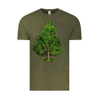 Vintage Olive White Pine Tree Illustrations Vintage Tee - LillyAllenDesigns