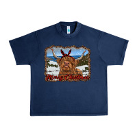 Navy merry christmas highland cow with farm Urban Heavy Tee - RanaPortraitStore