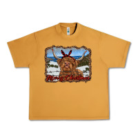 Peanut Butter merry christmas highland cow with farm Urban Heavy Tee - RanaPortraitStore