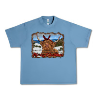 Pebble Blue merry christmas highland cow with farm Urban Heavy Tee - RanaPortraitStore