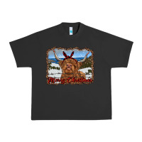 Pigment Black merry christmas highland cow with farm Urban Heavy Tee - RanaPortraitStore
