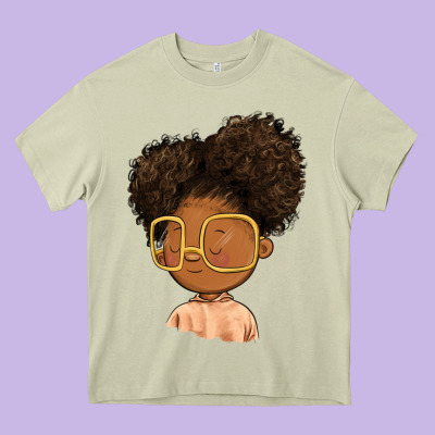 Black Girl Heavy Core Tee Designed By Fadigitalartstudio