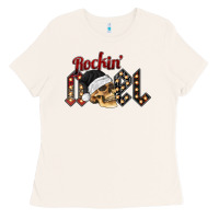 Bone rockin noel skull Ladies Tee - CowhideDigitalArt