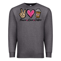 Charcoal Heather peace love coffee Premium Sweatshirt - Jasminsmagicworld