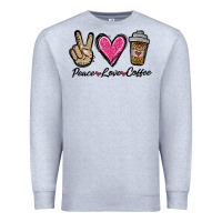 Heather Grey peace love coffee Premium Sweatshirt - Jasminsmagicworld