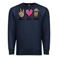 Navy peace love coffee Premium Sweatshirt - Jasminsmagicworld