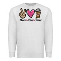 Oatmeal Heather peace love coffee Premium Sweatshirt - Jasminsmagicworld