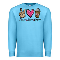 Ocean Blue peace love coffee Premium Sweatshirt - Jasminsmagicworld