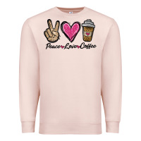 Pale Pink peace love coffee Premium Sweatshirt - Jasminsmagicworld