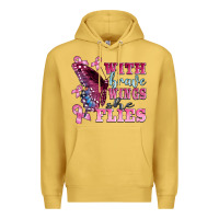 Antique Gold with brave wings she flies Premium Hoodie - BarkalooDesign