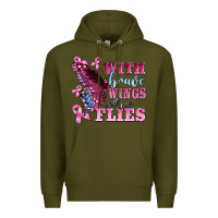 Army Green with brave wings she flies Premium Hoodie - BarkalooDesign