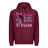 Burgundy with brave wings she flies Premium Hoodie - BarkalooDesign