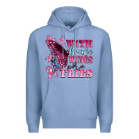 Colony Blue with brave wings she flies Premium Hoodie - BarkalooDesign