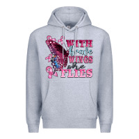 Heather Grey with brave wings she flies Premium Hoodie - BarkalooDesign