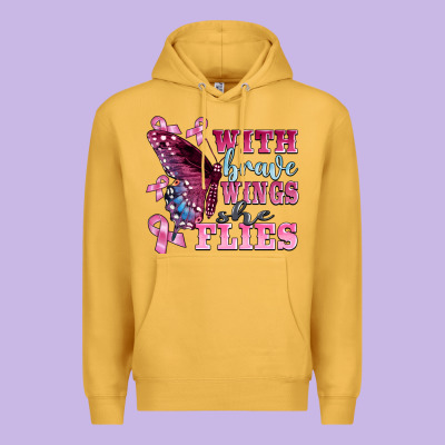 With Brave Wings She Flies Premium Hoodie Designed By Barkaloodesign