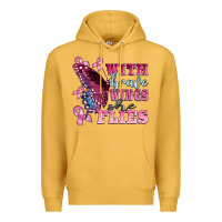 Mustard with brave wings she flies Premium Hoodie - BarkalooDesign