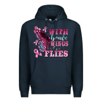 Navy with brave wings she flies Premium Hoodie - BarkalooDesign