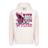Pale Pink with brave wings she flies Premium Hoodie - BarkalooDesign
