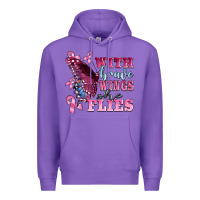 Purple with brave wings she flies Premium Hoodie - BarkalooDesign