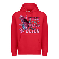 Red with brave wings she flies Premium Hoodie - BarkalooDesign