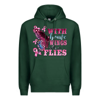 Sports Green with brave wings she flies Premium Hoodie - BarkalooDesign