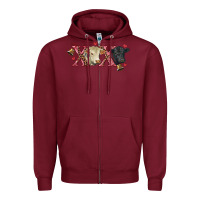 Burgundy xoxo charolais and black angus Zipper Hoodie - RanaPortraitStore