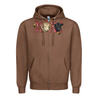 Chestnut xoxo charolais and black angus Zipper Hoodie - RanaPortraitStore
