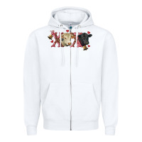 White xoxo charolais and black angus Zipper Hoodie - RanaPortraitStore