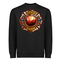 Black Western Firefighter Symbol Heavyweight Sweatshirt - RanaPortraitStore