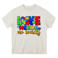 Cream Love needs no words Heavy Core Tee - FaDigitalArtStudio