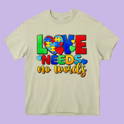 Love Needs No Words Heavy Core Tee Designed By Fadigitalartstudio