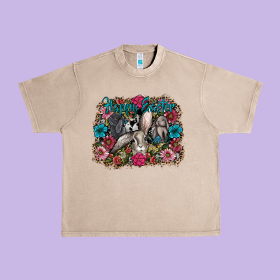 Happy Easter Urban Heavy Tee Designed By Cowhidedigitalart