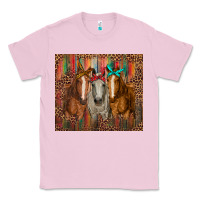 Bubblegum Pink western horses with bandanas Classic Tee - RanaPortraitStore