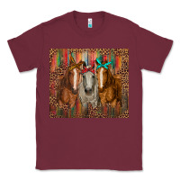 Burgundy western horses with bandanas Classic Tee - RanaPortraitStore