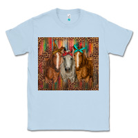 Dusty Blue western horses with bandanas Classic Tee - RanaPortraitStore