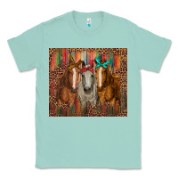 Seafoam western horses with bandanas Classic Tee - RanaPortraitStore
