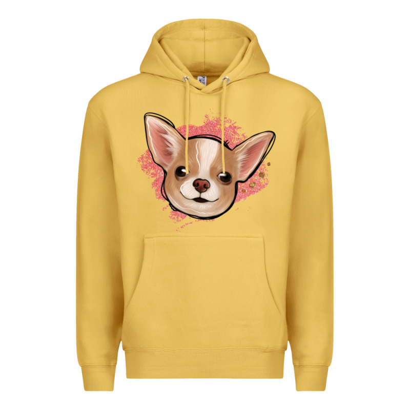 Chihuahua Pink Glitter Premium Hoodie by Jasminsmagicworld | Teevron